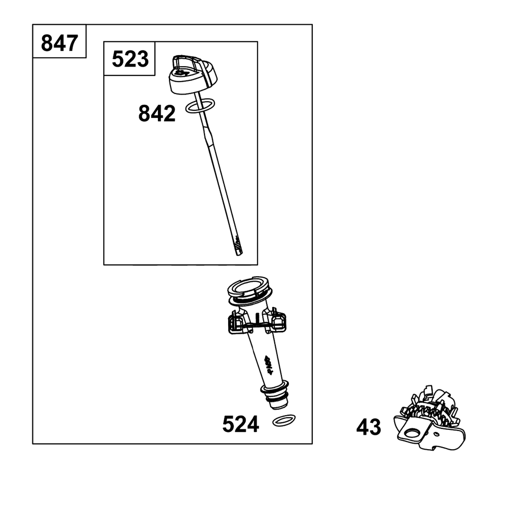 Lubrication Group Diagram and Parts List for 8P502-0026-H5  Briggs and Stratton Engine
